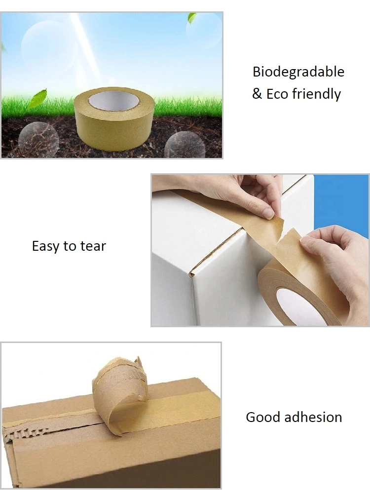 10%off Eco Friendly Custom Printing Kraft Paper Reinforced Water Activated Tape Sealing Packing Tape