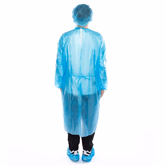 AAMI Nivel 2 Prueba de virus desechable Suministro médico Ropa protectora quirúrgica no tejida impermeable Bata de aislamiento médico para pruebas de virus Uso en cirugía de laboratorio
